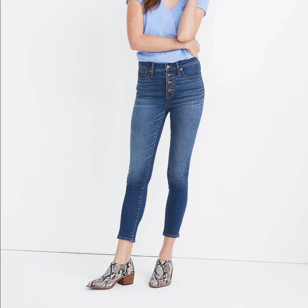 NWT Madewell 9”Midrise skinny crop Jean Dewey wash
